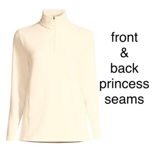 LANDSEND Women Anyweather Fleece Quarter Zip Pullover Sporty Lightweight Warmth